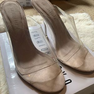 Nude/clear heels